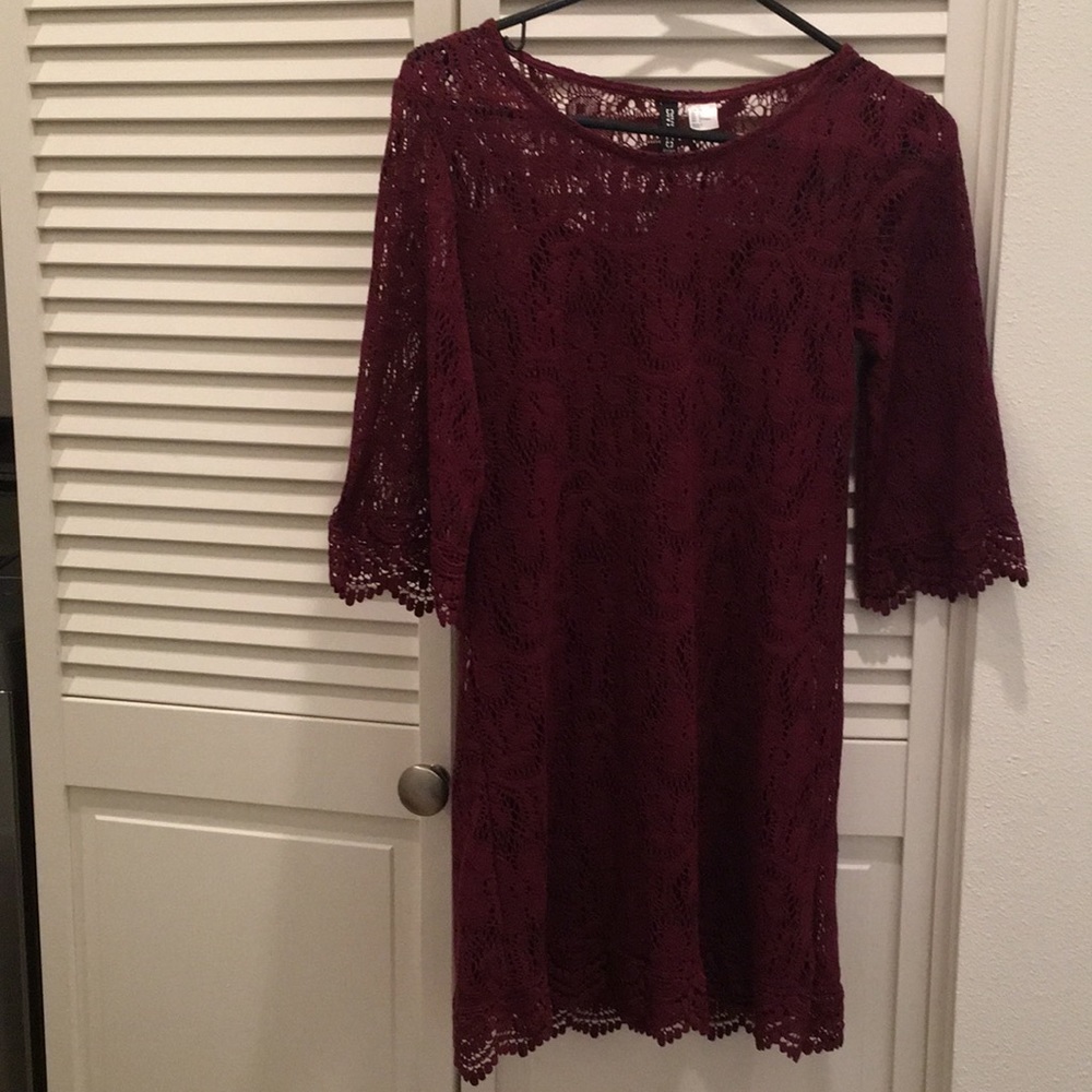 Burgundy lace dress